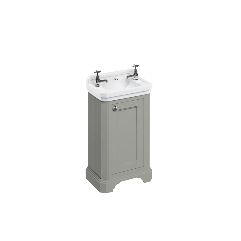 Cloakroom basin unit with door